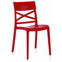 4er-Set rote London-Stühle aus Harz für drinnen und draußen 4 Stück von NEW GARDEN