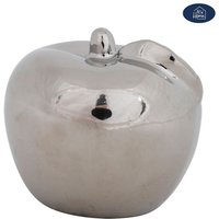 Deko Apfel aus Keramik silber glänzend 9cm Dekoapfel Dekoobst Dekofigur Obst von NEW HOME