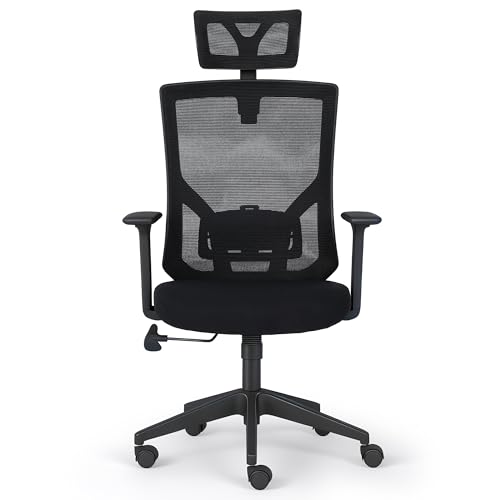 NEW LEADER Ergonomischer Chefsessel mit Verstellbarer Kopfstütze, 3D-Armlehnen, Lendenstütze, 120° Wippfunktion, Höhenverstellung, Hohe Rückenlehne, Atmungsaktives Mesh für Home Office NEW LEADER Ergonomischer Chefsessel mit Verstellbarer Kopfstütze, 3D-Armlehnen, Lendenstütze, 120° Wippfunktion, Höhenverstellung, Hohe Rückenlehne, Atmungsaktives Mesh für Home Office von NEW LEADER