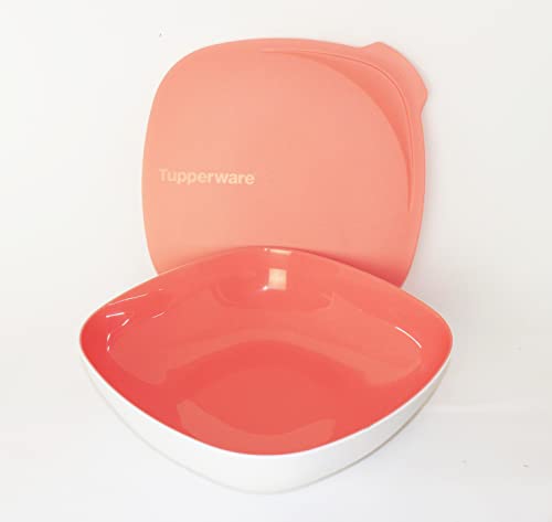NEW TUPPERWARE Allegra 2,5L eckig Schüssel Servierschale Lachs Weiß + Trinkbecher blau/lila von NEW TUPPERWARE