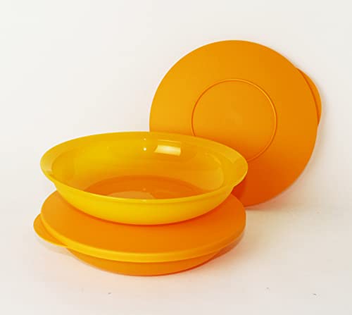 Tupperware Junge Welle Servierschale 2X 700ml orange + Kiwilöffel Grün von Tupperware