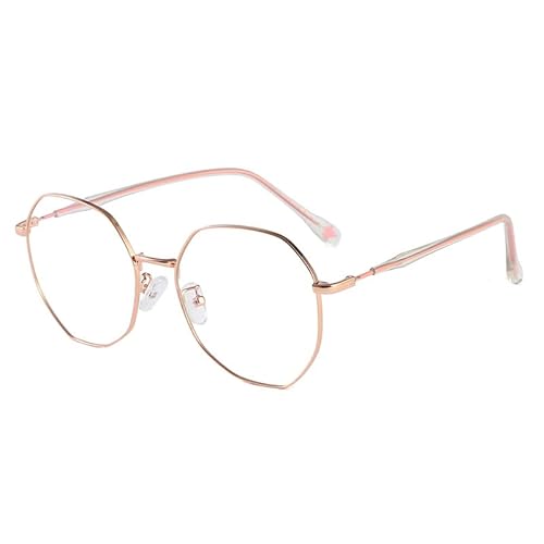 NEWADA Lesebrille Damen Blaulichtblockierende Metall-Computerlesebrille mit Vollbreitem Rahmen, Anti-UV-/Augenbelastungs-/Blendbrille (Color : Rose Gold, Size : +1.50) von NEWADA