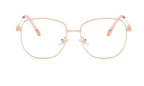 NEWADA Übergroße Lesebrille mit Metallrahmen for Damen und Herren, blaues Licht blockierender Computerleser, Anti-Filter-UV-Strahlen-/Blendbrille (Color : Rose Gold, Size : +0.50) von NEWADA