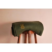 Vintage-Armeedecke Aus Reiner Wolle. Khaki Grün Farbe 100% Bio, Überwurf, Warme Decke Erste Qualität von NEWANTIC