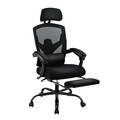 NEWBULIG Büro-Computer-Schreibtisch Stuhl, Gaming-Stühle für Erwachsene, High-Back Mesh Rolling Swivel Reclining Stühle mit Rädern, Bequeme Lendenwirbelstütze, Bequeme Arme, Schwarz NEWBULIG Büro-Computer-Schreibtisch Stuhl, Gaming-Stühle für Erwachsene, High-Back Mesh Rolling Swivel Reclining Stühle mit Rädern, Bequeme Lendenwirbelstütze, Bequeme Arme, Schwarz von NEWBULIG