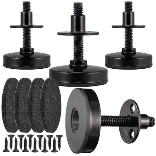 NEWBYTEK Verstellbare Nivellierfüße, robust, 5,1 cm Bodendurchmesser, Möbelnivellierer für Tisch, Stuhl, Schrank, Sofa (725 kg, 4 Stück, schwarz) von NEWBYTEK