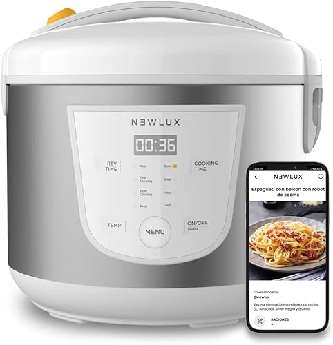 NEWCOOK Multifunktions-Küchenroboter, Kapazität 5 Liter, programmierbar bis zu 24 Stunden, automatisch kochen, 8 voreingestellte Menüs und Warmhaltefunktion bis zu 24 Stunden. Inklusive Antihaft-Eimer NEWCOOK Multifunktions-Küchenroboter, Kapazität 5 Liter, programmierbar bis zu 24 Stunden, automatisch kochen, 8 voreingestellte Menüs und Warmhaltefunktion bis zu 24 Stunden. Inklusive Antihaft-Eimer von NEWCOOK