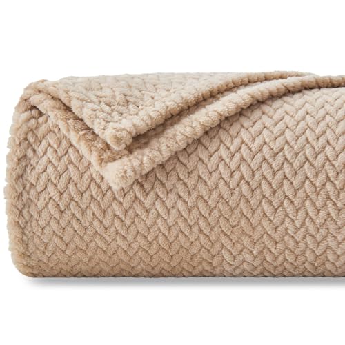 NEWCOSPLAY Flanell Decke Sofa Kuscheldecke Weizenohren Muster sofadecke Super weich und kuschelig Sofaüberwurf Braun-Wohndecke 130x150 cm als Tagesdecke von NEWCOSPLAY