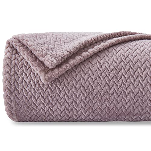 NEWCOSPLAY Flanell Decke Sofa Kuscheldecke Weizenohren Muster sofadecke Super weich und kuschelig Sofaüberwurf Hellviolet-Wohndecke 130x150 cm als Tagesdecke von NEWCOSPLAY