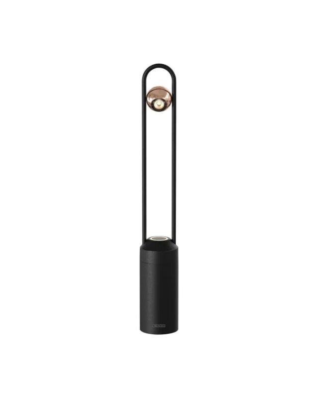 Newdes Minimal Akku LED Tischleuchte schwarz rosegold von NEWDES