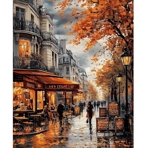 NEWENMO DIY Stadtlandschaft Malen Nach Zahlen Erwachsene,Straßen von Paris Paint by Numbers Adult,DIY Herbstblätter Handgemalt Ölgemälde Set mit Pinseln und Acrylfarben,für Heimdekoration 40x50cm NEWENMO DIY Stadtlandschaft Malen Nach Zahlen Erwachsene,Straßen von Paris Paint by Numbers Adult,DIY Herbstblätter Handgemalt Ölgemälde Set mit Pinseln und Acrylfarben,für Heimdekoration 40x50cm von NEWENMO