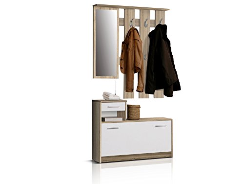 FORTE Foxi Kompaktgarderobe inklusive Spiegel, Holzwerkstoff, Sonoma Eiche Dekor, 97.5 x 25 x 180 cm FORTE Foxi Kompaktgarderobe inklusive Spiegel, Holzwerkstoff, Sonoma Eiche Dekor, 97.5 x 25 x 180 cm von Forte