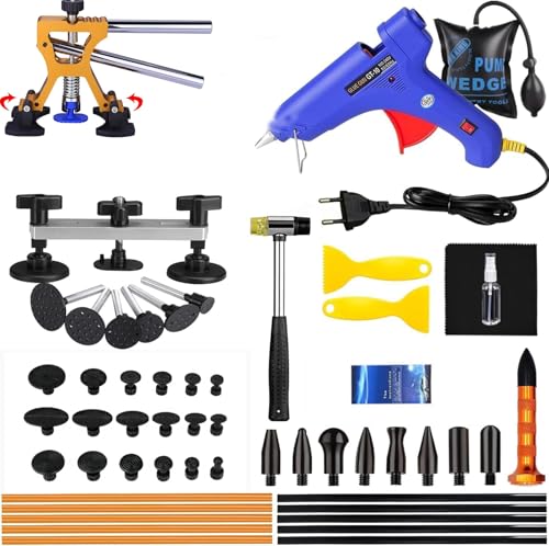 NEWFUN Dellen Reparaturset Auto, Ausbeulwerkzeug, Beulenzieher Auto, Beulen Reparaturset Auto, Werkzeug Werkzeugsatz für Autobeulen/Türbeulen/Hagelschäden, DIY Golden Lifter für Fahrzeug Dellen von NEWFUN