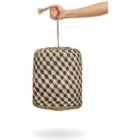 Benirrás ø35x35 cm Hängelampe mit warmem LED-Licht und wiederaufladbarer Batterie. Hergestellt in Spanien mit natürlichen Fasern von NEWGARDEN