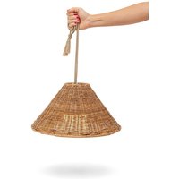 Calobra 20 cm Hängeleuchte mit warmem LED-Licht und wiederaufladbarer Batterie. Hergestellt in Spanien aus Naturfasern. von NEWGARDEN