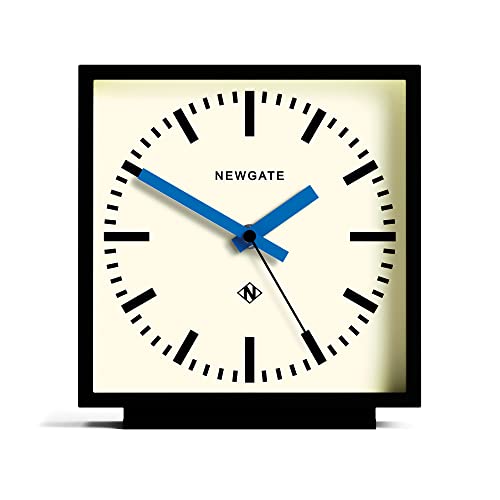 NEWGATE® Amp Silent Sweep Kaminuhr – 'No Tick' – eine Moderne Kaminuhr – Uhren für Wohnzimmer – Bürouhr – Schreibtischuhr – Kaminuhren – Bahnhofszifferblatt (Blau) von NEWGATE
