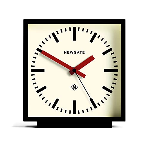 NEWGATE® Amp Silent Sweep Kaminuhr – 'No Tick' – eine Moderne Kaminuhr – Uhren für Wohnzimmer – Bürouhr – Schreibtischuhr – Kaminuhren – Bahnhofszifferblatt (Rot) von NEWGATE