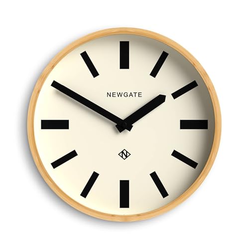 NEWGATE® Bali Wanduhr | Skandinavien inspiriert Bambus Uhr | 30cm | Modernes minimalistisches Design für Küche, Wohnzimmer oder Büro von NEWGATE