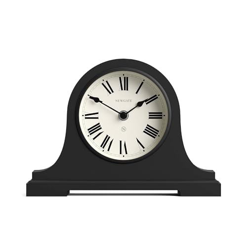 NEWGATE® Broadway Kaminsims Uhr | Klassisches Design des Napoleonhutes | Schwarz | Römische Ziffern | Traditioneller Stil für Schreibtisch, Tischplatte, Regal oder Nachttisch von NEWGATE