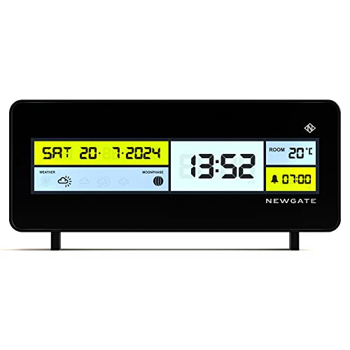 NEWGATE® Futurama LCD-Wecker – Digitalwecker – LCD-Display – 12/24-Stunden-Anzeige – Schwarz. von NEWGATE