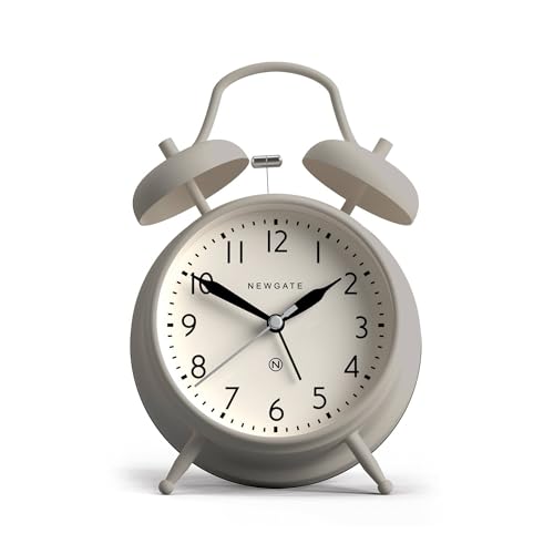 NEWGATE® Covent Garden wecker | Klassische ikonische doppelglockenuhr | Grau | Leicht lesbare Zahlen | Ideal für nachttisch, Schreibtisch oder Regal | Zeitgenössisches Vintage Accessoire von NEWGATE