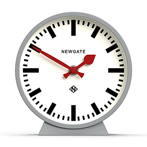 NEWGATE® M Kaminuhr Eisenbahn Leise Sweep - 'No Tick' - Eine moderne Kaminuhr - Kleine Uhr - Uhren für Wohnzimmer - Bürouhr - Schreibtischuhr - Kaminuhren - Bahnhofszifferblatt - (Grau) von NEWGATE