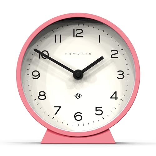 NEWGATE® M Mantel - Silent Sweep Kaminuhr - 'No Tick' - Moderne Kaminuhr - Kleine Uhr - Wohnzimmeruhr - Bürouhr - Tischuhr - Kaminuhr - Minimalistisches Zifferblatt (Rosa) von NEWGATE