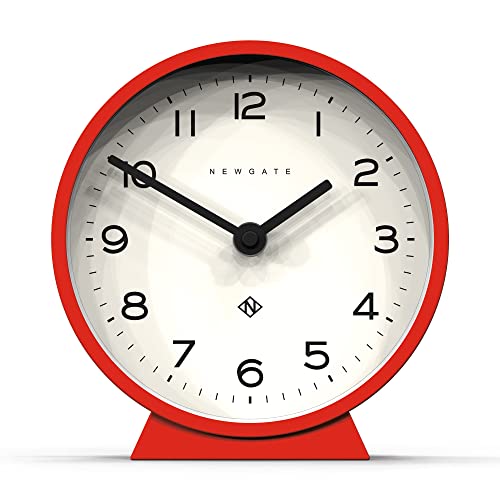 NEWGATE® M Mantel - Silent Sweep Kaminuhr - 'No Tick' - Moderne Kaminuhr - Kleine Uhr - Wohnzimmeruhr - Bürouhr - Tischuhr - Kaminuhr - Minimalistisches Zifferblatt (Rot) von NEWGATE