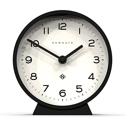 NEWGATE® M Mantel - Silent Sweep Kaminuhr - 'No Tick' - Moderne Kaminuhr - Kleine Uhr - Wohnzimmeruhr - Bürouhr - Tischuhr - Kaminuhr - Minimalistisches Zifferblatt (Schwarz) von NEWGATE