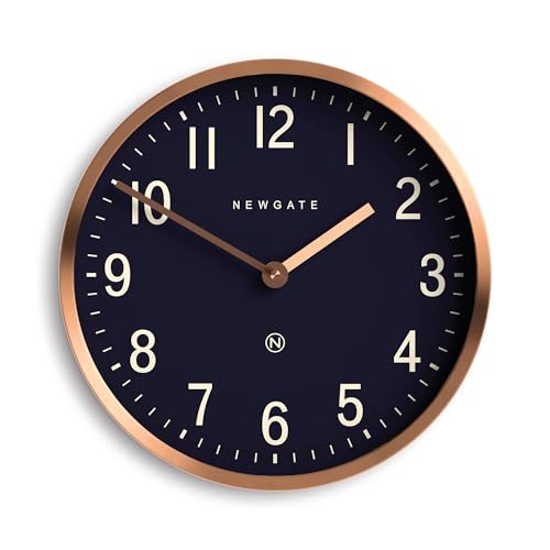 NEWGATE® Master Edwards Wanduhr | Uhr im Mid-Century-Stil | 30cm | Tiefes Metallgehäuse mit Kupfer- / Roségold-Finish | Modernes Retro-Design für Küche, Wohnzimmer oder Büro von NEWGATE
