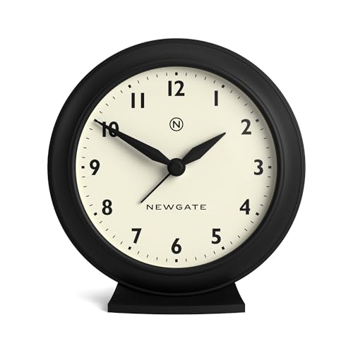 NEWGATE® Pacific Wecker | Kleiner Retro-Alarm | Schwarz | Modernes Design aus der Mitte des Jahrhunderts | Ideal für Nachttisch, Schreibtisch, Regal und Kaminsims | Schlaf- von NEWGATE