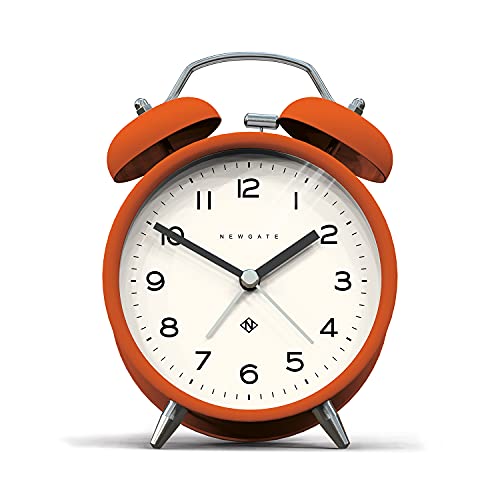 NEWGATE ® Charlie Bell Echo Alarm – Kleiner moderner Nachttischwecker – Schlafzimmerzubehör – Wecker – Schreibtischzubehör – Nachttischuhr – Arabische Ziffern (Orange) von NEWGATE