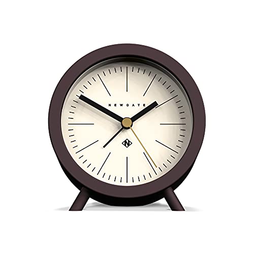 NEWGATE® Fred Wecker | Modernes Laufdesign | Schokoladenbraun | Ideal für Nachttisch, Schreibtisch oder Regal | Modernes Retro-Accessoire für skandinavisches Schlafzimmer und Büro von NEWGATE