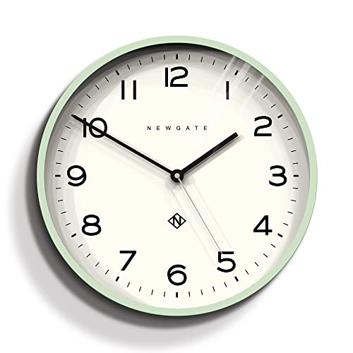 NEWGATE Number Three Echo Moderne Wanduhr Wanduhren – Runde Uhr – Küchenuhr – Uhren für Wohnzimmer – Bürouhr – Numerisches Zifferblatt (Neo-Mint) von NEWGATE