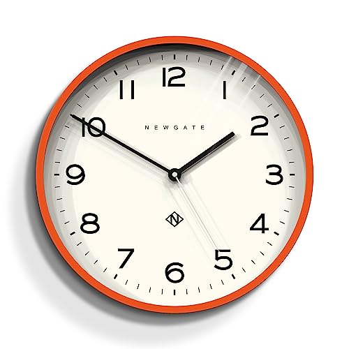 NEWGATE Number Three Echo Moderne Wanduhr Wanduhren – Runde Uhr – Küchenuhr – Uhren für Wohnzimmer – Bürouhr – Numerisches Zifferblatt (Orange) von NEWGATE