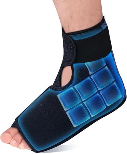 NEWGO Ice Shoes Vollständig umhüllen Kühlmanschette Fuß mit 2 Stunden anhaltende Kühlung, Flexible Gel Eiskompresse kühlschuhe füße & Knöchel für Plantarfasziitis, Postoperative Schwellungen von NEWGO