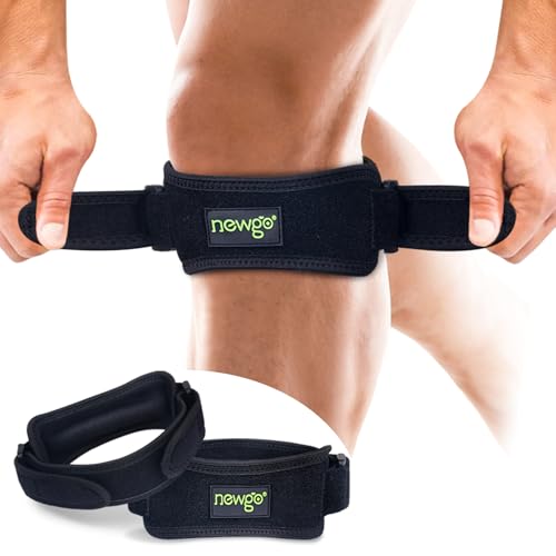 NEWGO 2 × Patellasehnenbandage, Knee Support, Patella Kniebandage, Verstellbare Bandage Knie für Damen und Männer beim Sport, Unterstützung bei Patellasehnenentzündung, Knieschmerzen & Arthritis von NEWGO