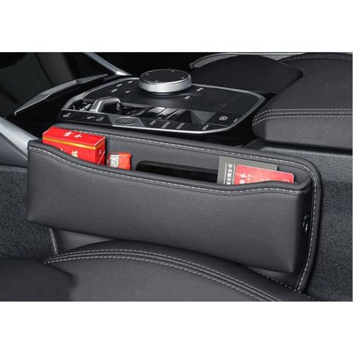 NEWPER Organizer Autositz LüCken FüR Audi RS4 RS5 RS Q8 A1 A3 A4 A5 A6 A7 A8, Autositze Seitentaschen Vordersitz LüCkenfüLler Auto Konsole Pu Leder Aufbewahrungsbox,B/Black von NEWPER