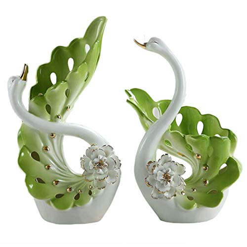 NEWQZ Elegante Porzellanvasen in Schwanenform für Heimdekoration, EIN Paar Blumen, tolle Keramik-Vasen, Wohnzimmer, Dekoration, Hochzeitsgeschenke von NEWQZ