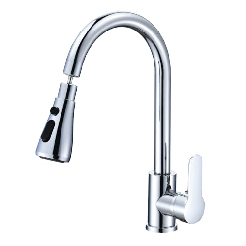 Wasserhahn Küche, NEWRAIN Küchenarmatur mit Brause, Küchenarmaturen mit 2 Strahlarten, 360° Drehbar spültischarmatur Küche, Edelstahl Armatur Küche ﻿ von NEWRAIN