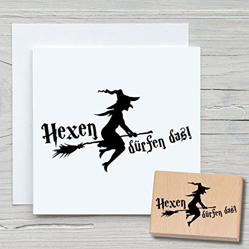 NEWSTAMPS Stempel Hexen dürfen das Motivstempel aus Holz & Gummi zum Karten und Geschenke basteln, Holzstempel für Scrapbook, Textilstempel, Deko, Freunde von NEWSTAMPS DIE STEMPELMACHER