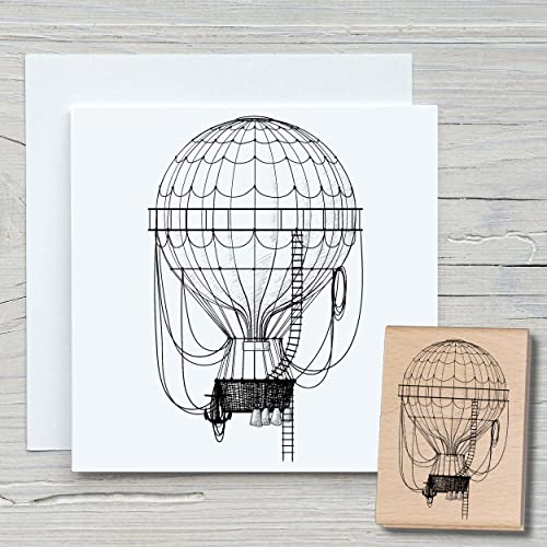 NEWSTAMPS Stempel Heißluftballon Motivstempel aus Holz & Gummi zum Karten und Geschenke basteln, Holzstempel für Scrapbook, Textilstempel, Deko, Freunde von NEWSTAMPS DIE STEMPELMACHER