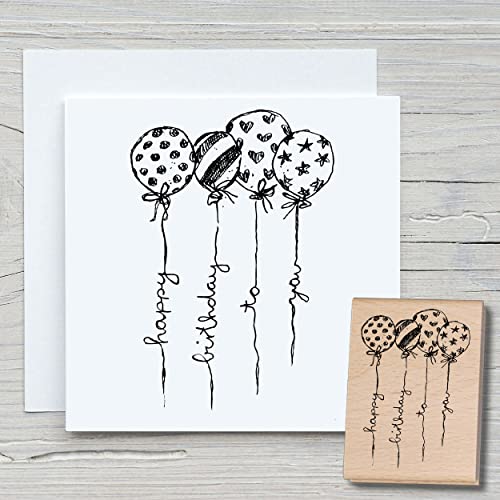 NEWSTAMPS Stempel Luftballons Motivstempel aus Holz & Gummi zum Karten und Geschenke basteln, Holzstempel für Scrapbook, Textilstempel, Deko, Freunde NEWSTAMPS Stempel Luftballons Motivstempel aus Holz & Gummi zum Karten und Geschenke basteln, Holzstempel für Scrapbook, Textilstempel, Deko, Freunde von NEWSTAMPS DIE STEMPELMACHER
