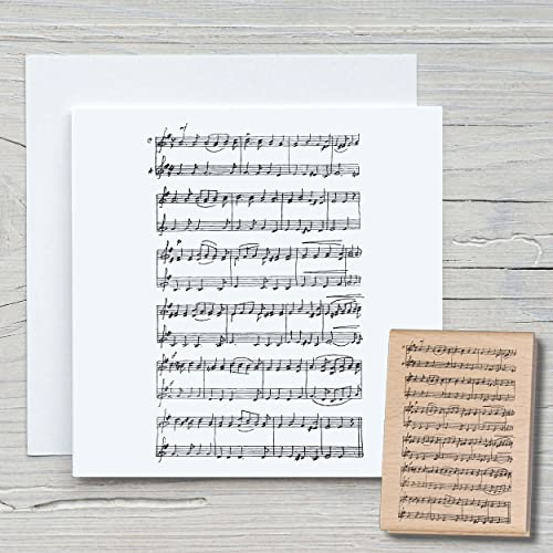 NEWSTAMPS Stempel Notenhintergrund Motivstempel aus Holz & Gummi zum Karten und Geschenke basteln, Holzstempel für Scrapbook, Textilstempel, Deko, Freunde von NEWSTAMPS DIE STEMPELMACHER