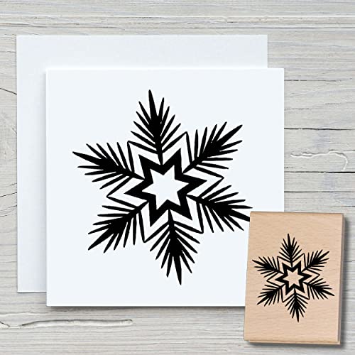 NEWSTAMPS Stempel Schneeflocke 01 Motivstempel aus Holz & Gummi zum Karten und Geschenke basteln, Holzstempel für Weihnachten, Weihnachtskarte, Winter, Scrapbook, Textilstempel, Deko, Freunde von NEWSTAMPS DIE STEMPELMACHER