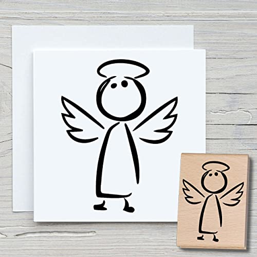 NEWSTAMPS Stempel Schutzengel Motivstempel aus Holz & Gummi zum Karten und Geschenke basteln, Holzstempel für Scrapbook, Textilstempel, Deko, Freunde NEWSTAMPS Stempel Schutzengel Motivstempel aus Holz & Gummi zum Karten und Geschenke basteln, Holzstempel für Scrapbook, Textilstempel, Deko, Freunde von NEWSTAMPS DIE STEMPELMACHER