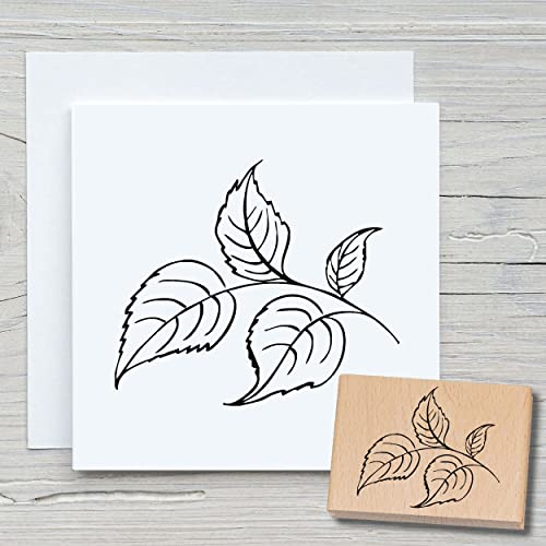 NEWSTAMPS Stempel Blätter Motivstempel groß aus Holz & Gummi zum Karten basteln, Holzstempel, Blumen, Pflanzen, Floral, Wiese, Gräser, Scrapbook, Textilstempel, Deko, Kinder von NEWSTAMPS DIE STEMPELMACHER