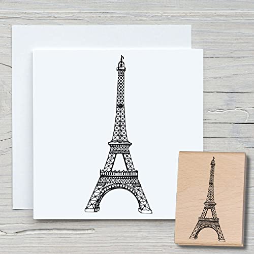 NEWSTAMPS Stempel Eiffelturm Motivstempel aus Holz & Gummi zum Karten und Geschenke basteln, Holzstempel für Scrapbook, Textilstempel, Deko, Freunde von NEWSTAMPS DIE STEMPELMACHER