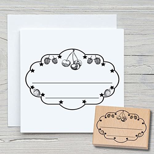 NEWSTAMPS Stempel Label Marmelade 02 Motivstempel aus Holz & Gummi zum Karten und Geschenke basteln, Holzstempel für Scrapbook, Textilstempel, Deko von NEWSTAMPS DIE STEMPELMACHER