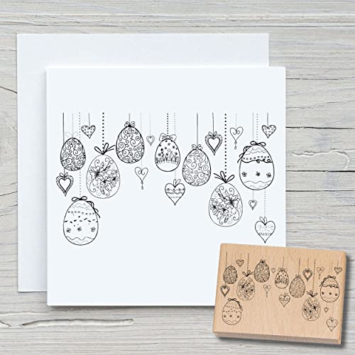 NEWSTAMPS Stempel Osterschmuck Motivstempel groß aus Holz & Gummi zum Karten basteln, Holzstempel, Ostern, Osterkarte, Grußkarte, Scrapbook, Textilstempel, Deko, Kinder von NEWSTAMPS DIE STEMPELMACHER